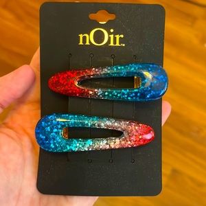 NWT NORDSTROM RACK red white and blue glitter clips